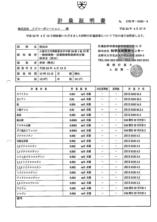 施設点検記録簿1