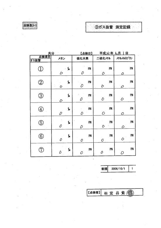 施設点検記録簿0