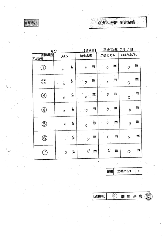 施設点検記録簿0