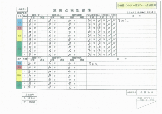 施設点検記録簿0