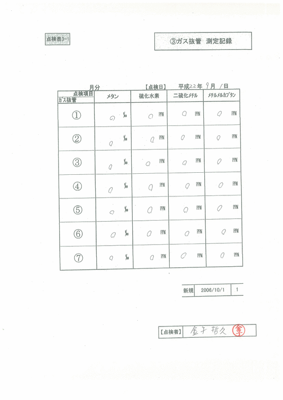 施設点検記録簿0