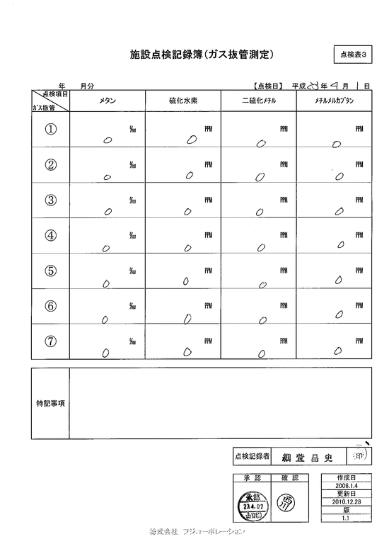施設点検記録簿0