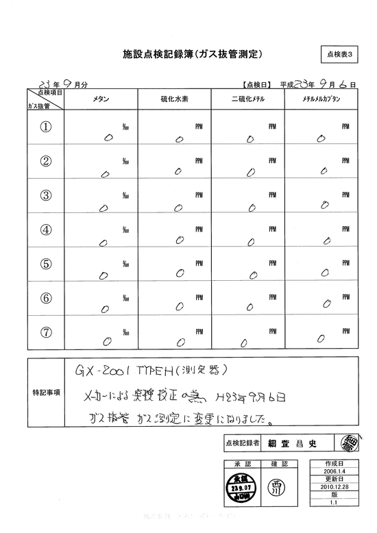 施設点検記録簿0