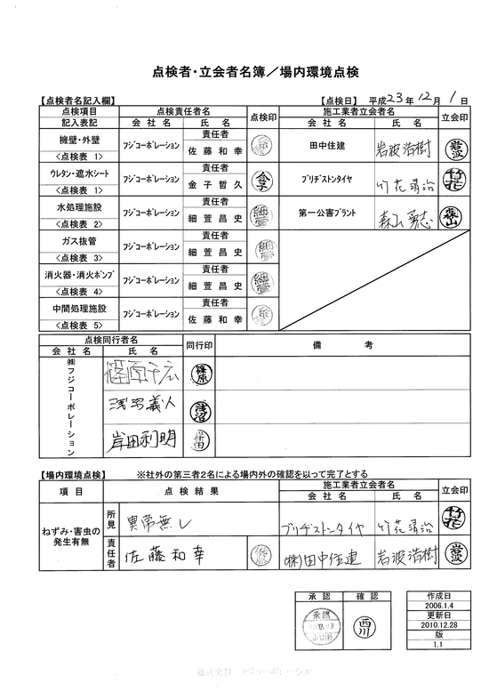 施設点検記録簿0