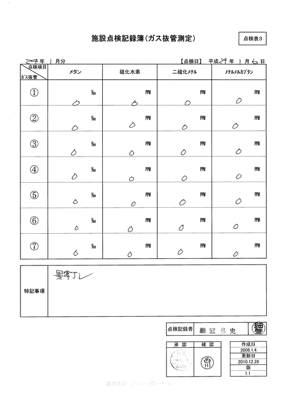 施設点検記録簿0