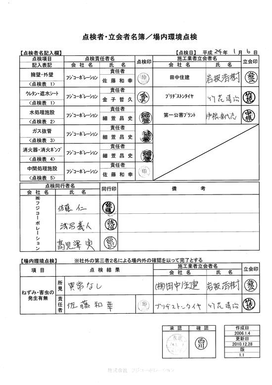 施設点検記録簿0