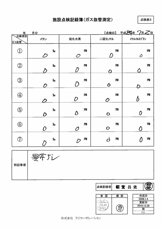 施設点検記録簿0