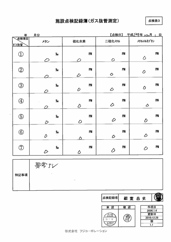 施設点検記録簿0