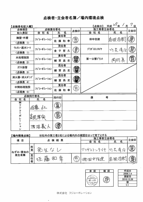 施設点検記録簿0