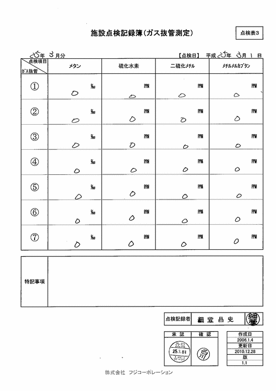 施設点検記録簿0