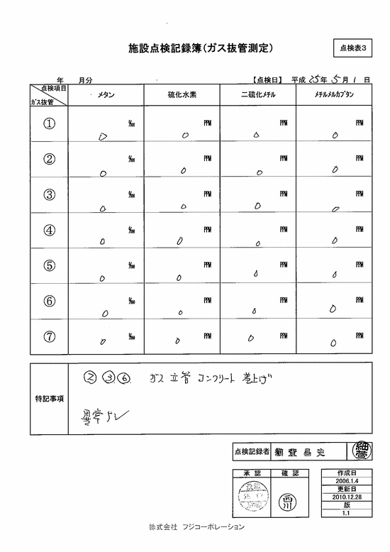 施設点検記録簿0