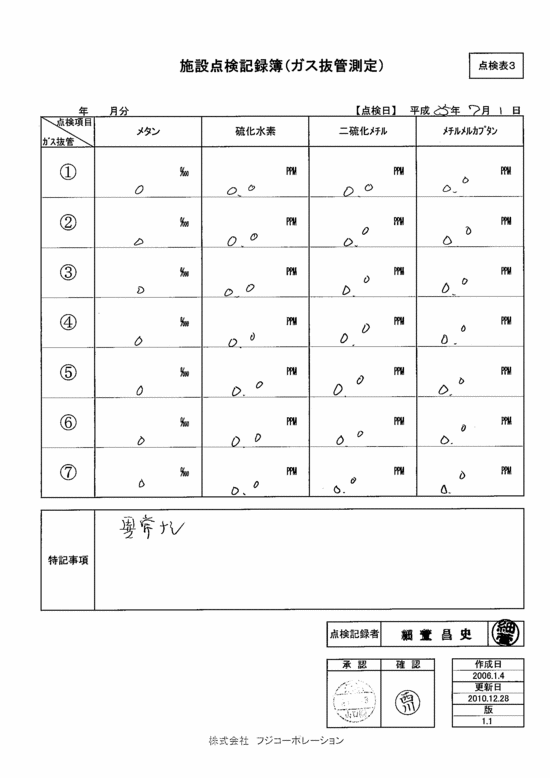 施設点検記録簿0