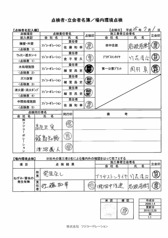 施設点検記録簿0