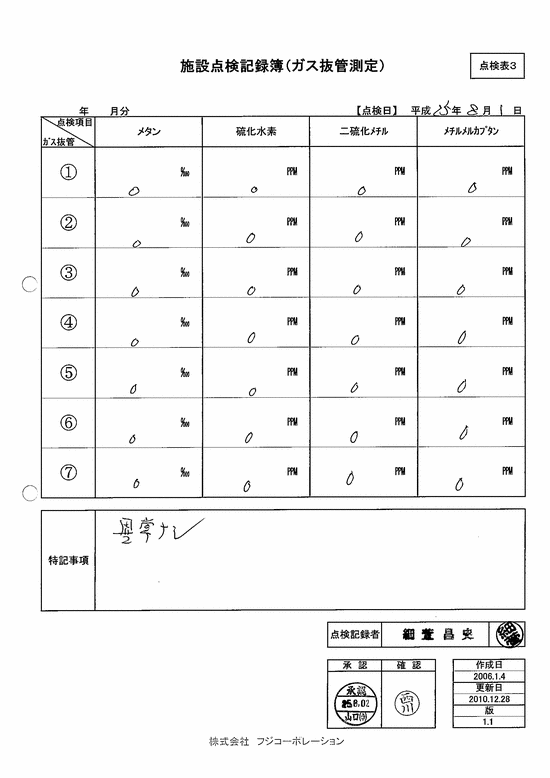 施設点検記録簿0