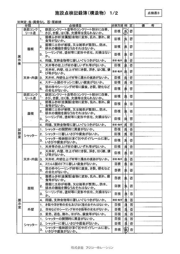 施設点検 - 点検者名一覧