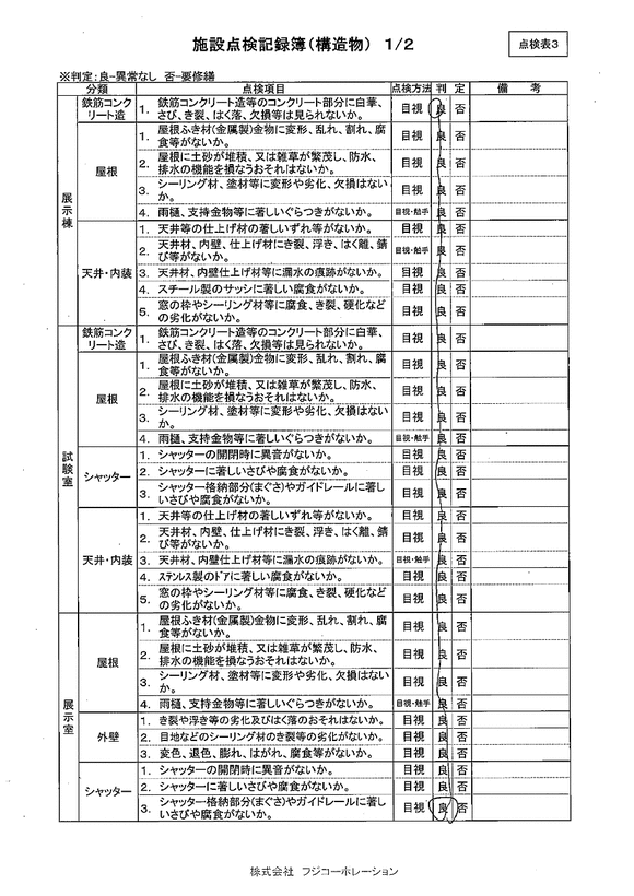 施設点検 - 点検者名一覧