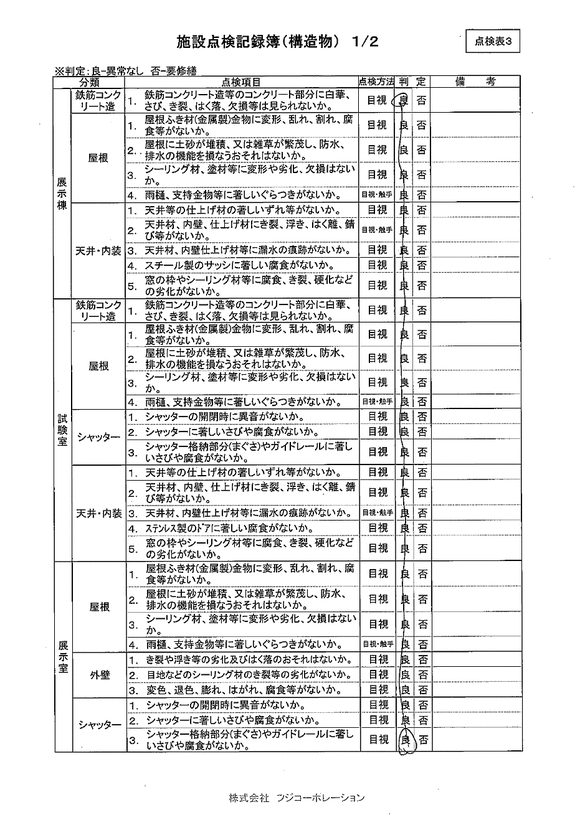 施設点検 - 点検者名一覧
