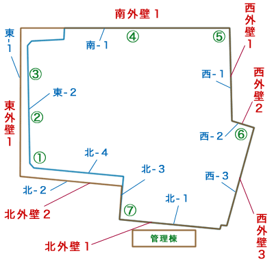 施設点検・ガス抜管ガス測定位置図